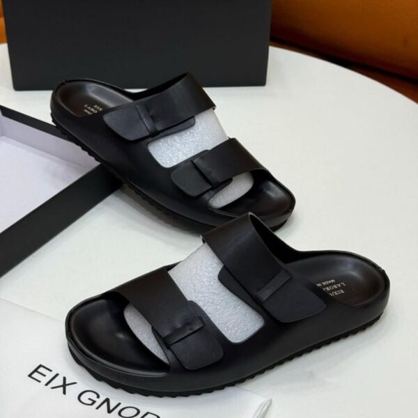 Black EIX GNOD LABOR Slides – Bold Minimalism at ArvoLuxury