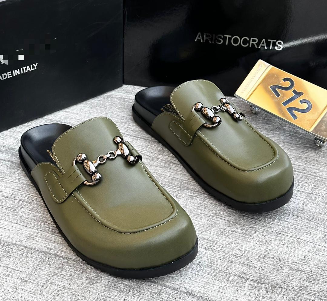 leather-A Aristocrats Leather Mule Half Shoe | ArvoLuxury - Image 1