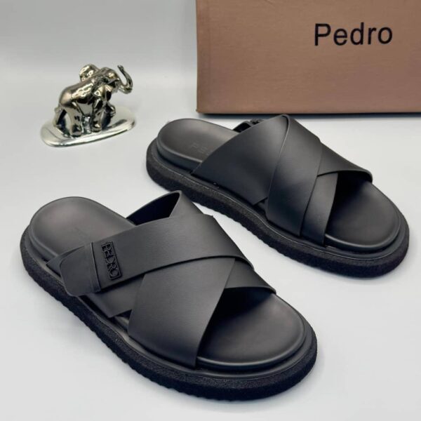 Pedro Black Crisscross Slide Sandals – Sleek Everyday Style at ArvoLuxury