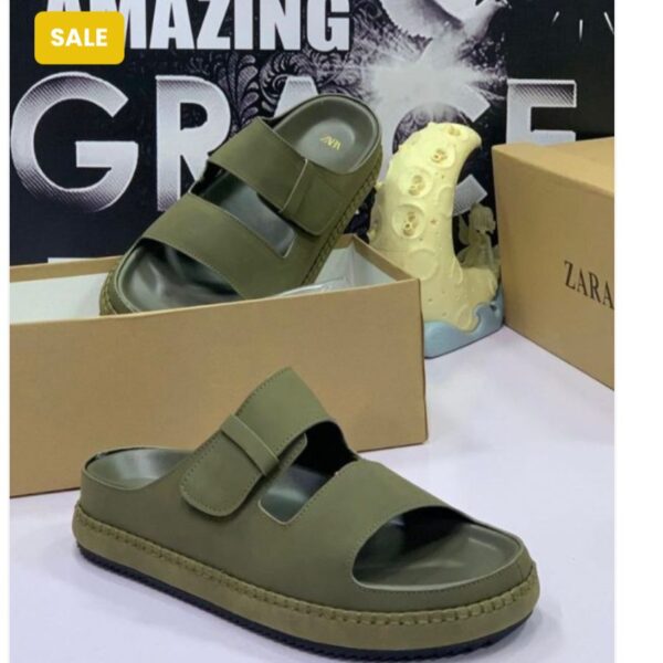 Zara Palm Slippers for Men in Olive Green – Casual Comfort at ArvoLuxury