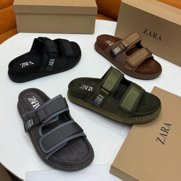 Zara Hook-and-Loop Sandals in Black, Brown, Olive Green & Gray – Versatile Comfort at ArvoLuxury