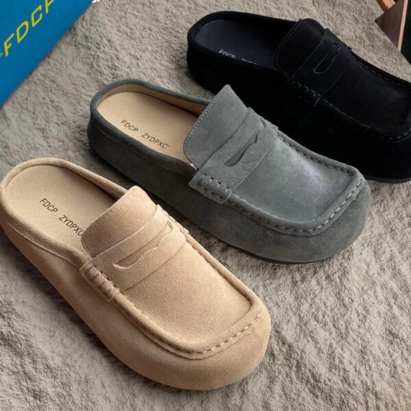 Suede Driving Loafer Mules |Available at Arvoluxury