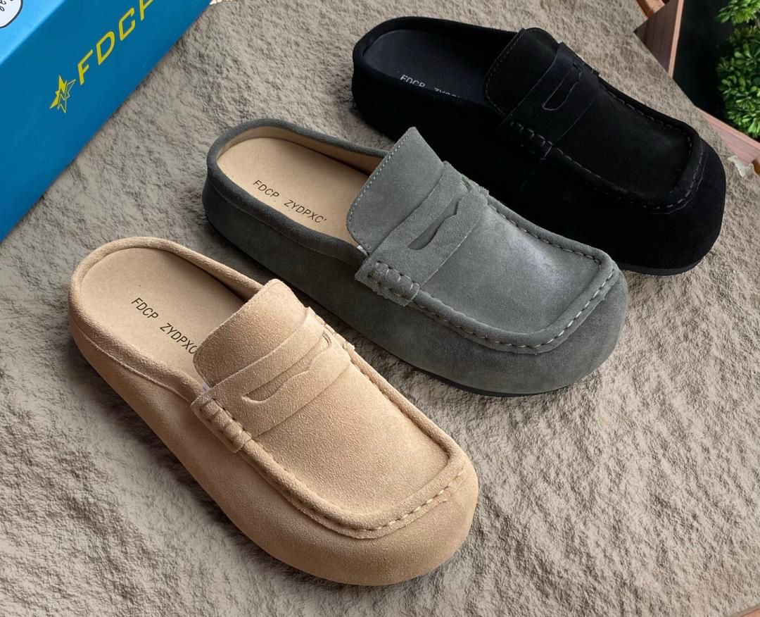 338c7f55-4580-4d71-a276-9bd3d646b395 Suede Driving Loafer Mules |Available at Arvoluxury - Image 1