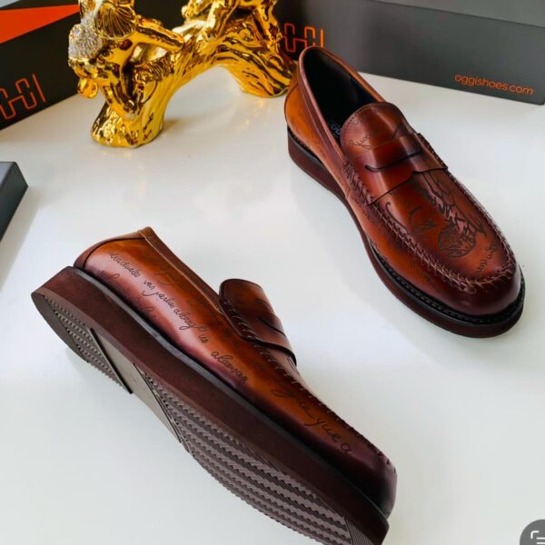 Oggishoes Brown Signature Leather Loafers |Arvoluxury