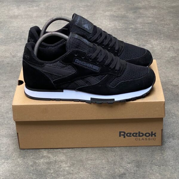 Reebok CL Leather Utility Black & White Sneakers – Available at Arvoluxury